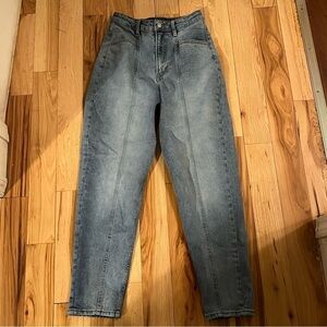 High waisted straight leg jeans